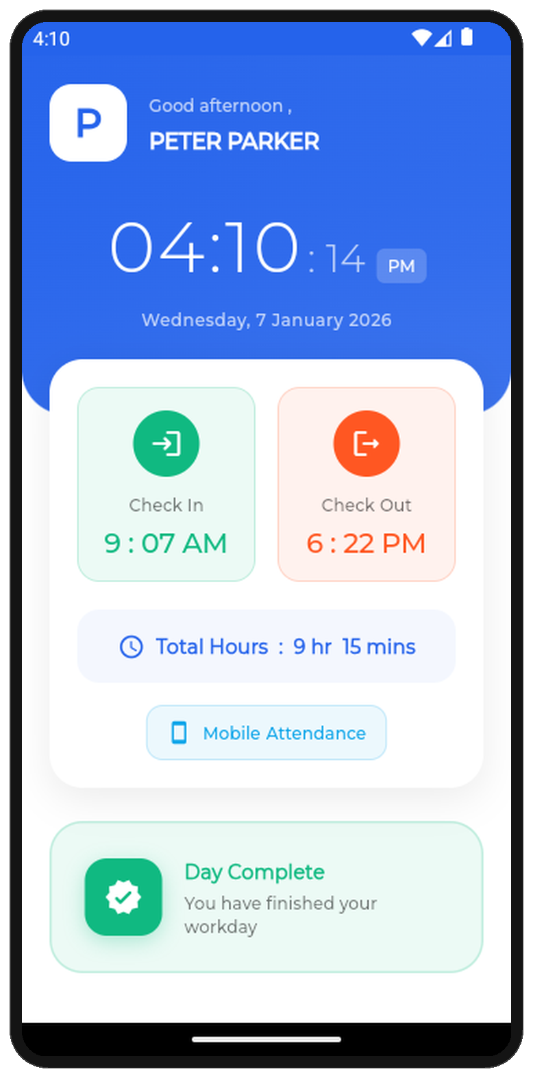 Attendance check-in